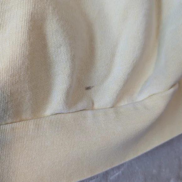 Levi's Yellow Distressed Cotton Hoodie Sweatshirt Sz L Athleisure Lounge Classic - Picture 9 of 13